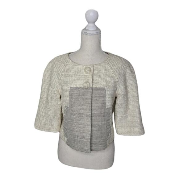 Rachel Roy New York Cream Cropped Jacket Size 4 - Picture 1 of 12